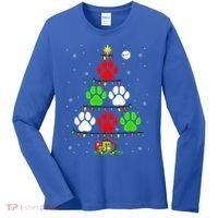 Dog Paws As Christmas Tree Matching Dog Lover Owner Family Great Gift Women's Long Sleeve Shirt thumb 0