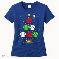 Dog Paws As Christmas Tree Matching Dog Lover Owner Family Great Gift Women's T-Shirt thumb 0