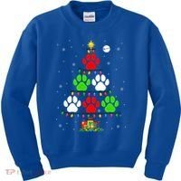 Dog Paws As Christmas Tree Matching Dog Lover Owner Family Great Gift Kids Sweatshirt thumb 0