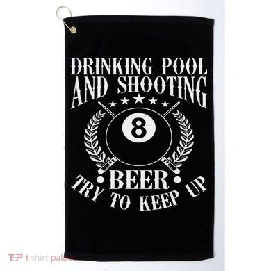Drinking Pool And Shooting Beer Funny Billiards Gift Present Golf Towel
