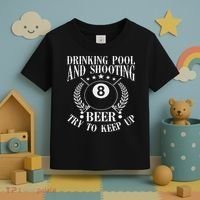 Drinking Pool And Shooting Beer Funny Billiards Gift Present Toddler T-Shirt thumb 3