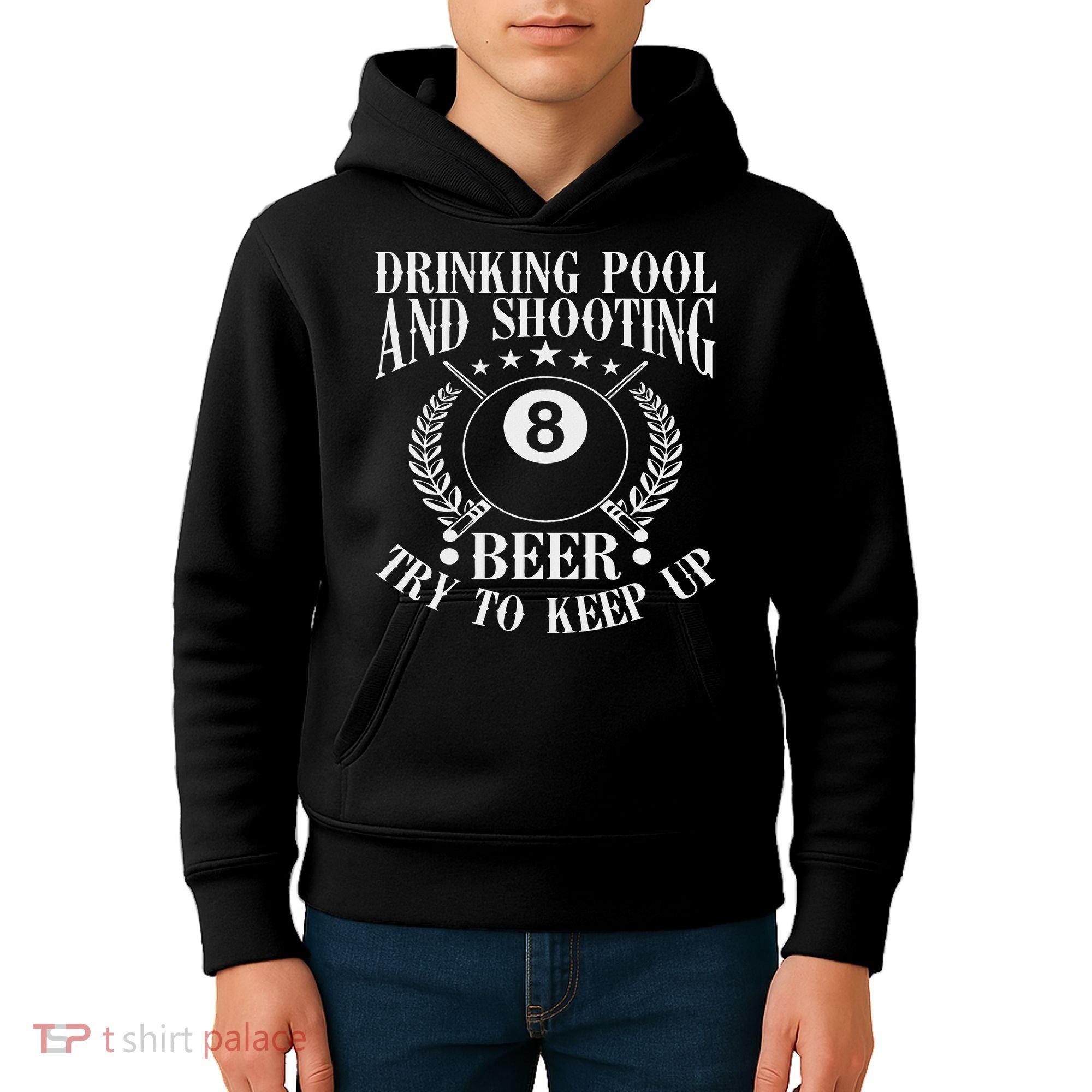 Drinking Pool And Shooting Beer Funny Billiards Gift Present Kids Hoodie