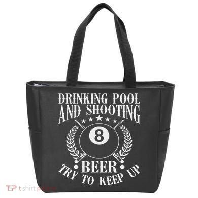 Drinking Pool And Shooting Beer Funny Billiards Gift Present Tote Bag