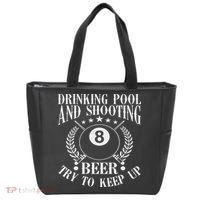 Drinking Pool And Shooting Beer Funny Billiards Gift Present Tote Bag thumb 0