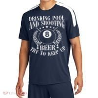 Drinking Pool And Shooting Beer Funny Billiards Gift Present Sport-Tek Competitor United Soccer Jersey thumb 0