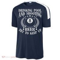 Drinking Pool And Shooting Beer Funny Billiards Gift Present Sport-Tek Competitor United Soccer Jersey thumb 2