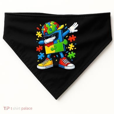 Dabbing Puzzle Autism USA-Made Doggie Bandana