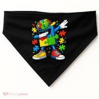 Dabbing Puzzle Autism USA-Made Doggie Bandana thumb 0