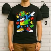 Dabbing Puzzle Autism T-Shirt thumb 6