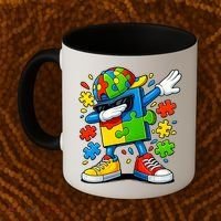 Dabbing Puzzle Autism Coffee Mug thumb 2
