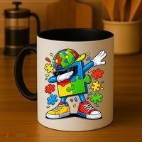 Dabbing Puzzle Autism Coffee Mug thumb 4