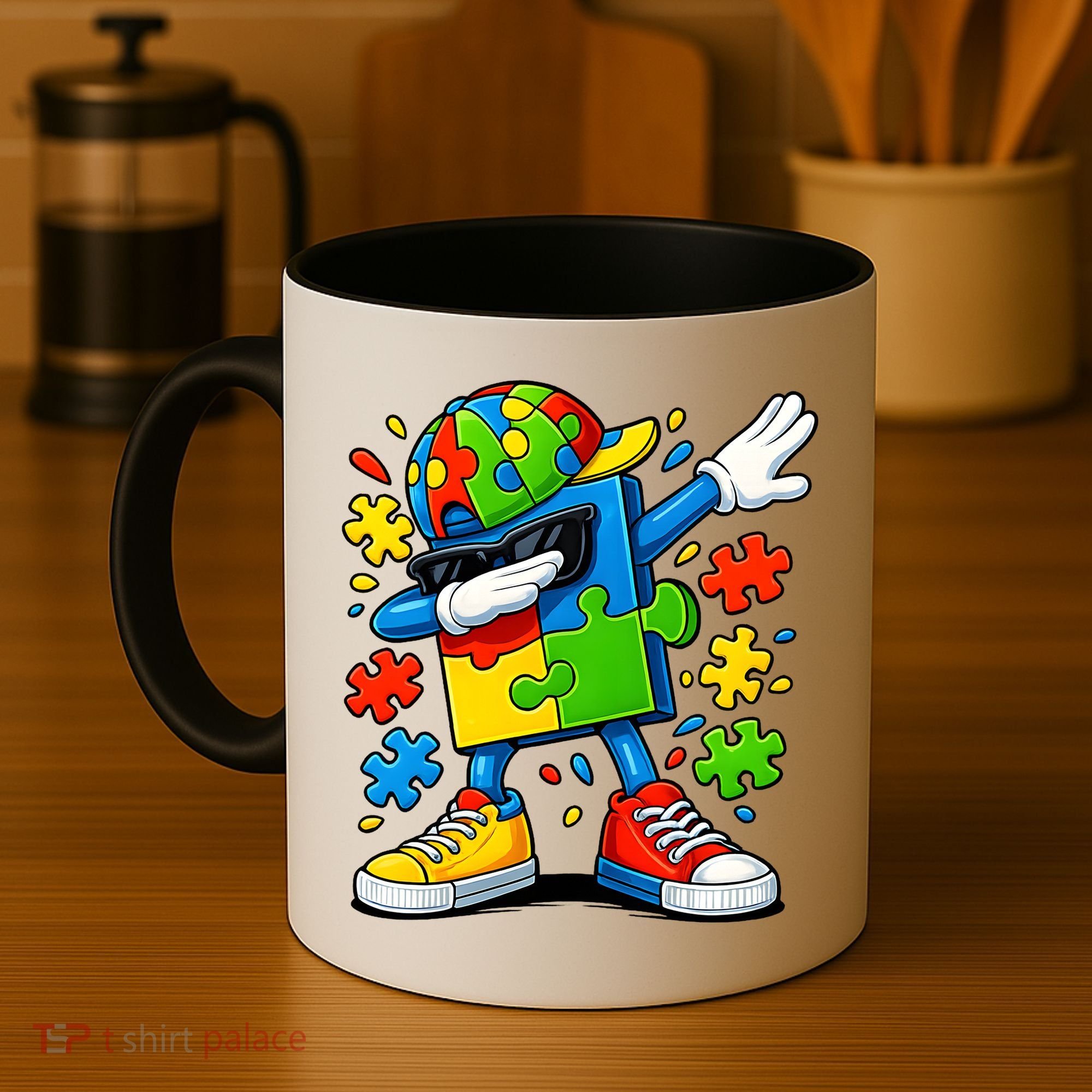 Dabbing Puzzle Autism Coffee Mug