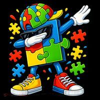 Dabbing Puzzle Autism Baby Bodysuit thumb 2