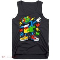 Dabbing Puzzle Autism Tank Top thumb 0