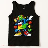 Dabbing Puzzle Autism Tank Top thumb 2