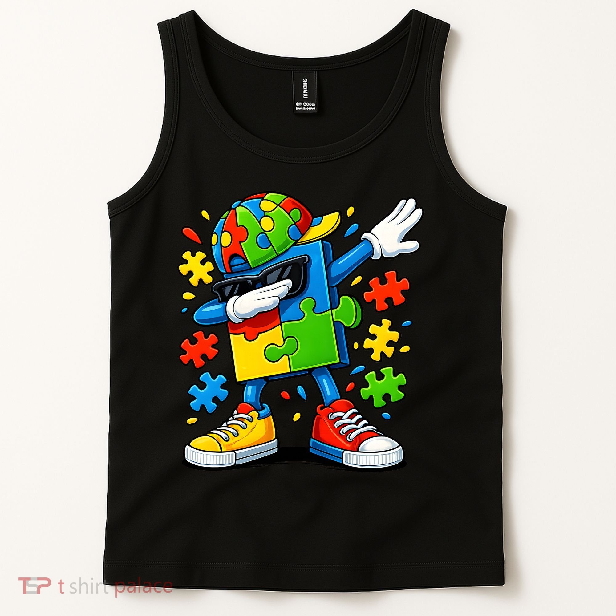 Dabbing Puzzle Autism Tank Top