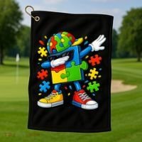 Dabbing Puzzle Autism Golf Towel thumb 1