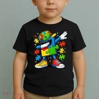 Dabbing Puzzle Autism Toddler T-Shirt thumb 2