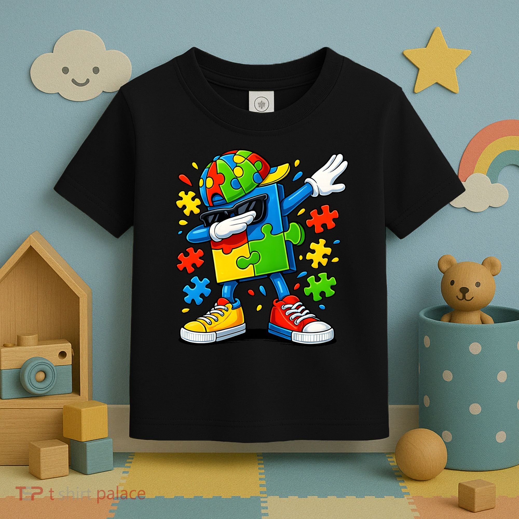 Dabbing Puzzle Autism Toddler T-Shirt
