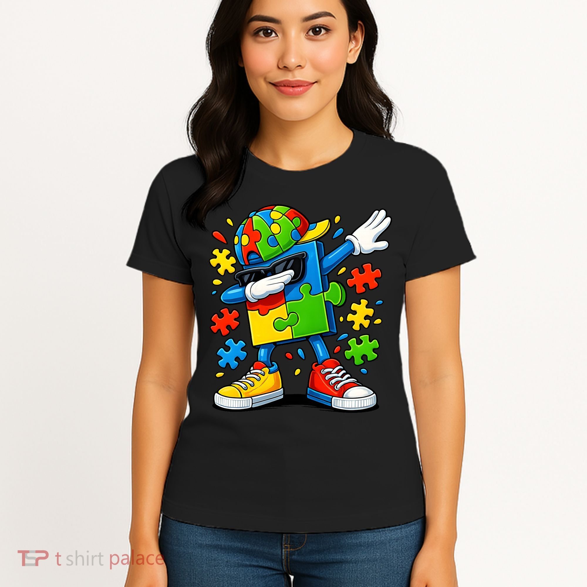 Dabbing Puzzle Autism Women's T-Shirt