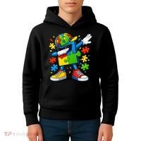 Dabbing Puzzle Autism Kids Hoodie thumb 4
