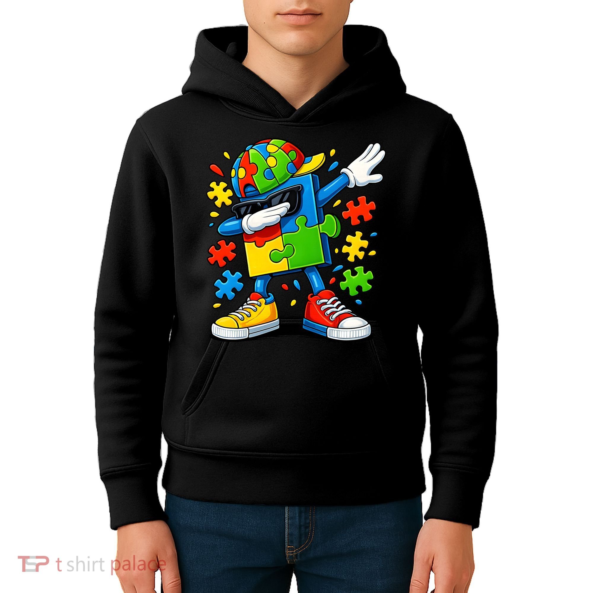 Dabbing Puzzle Autism Kids Hoodie