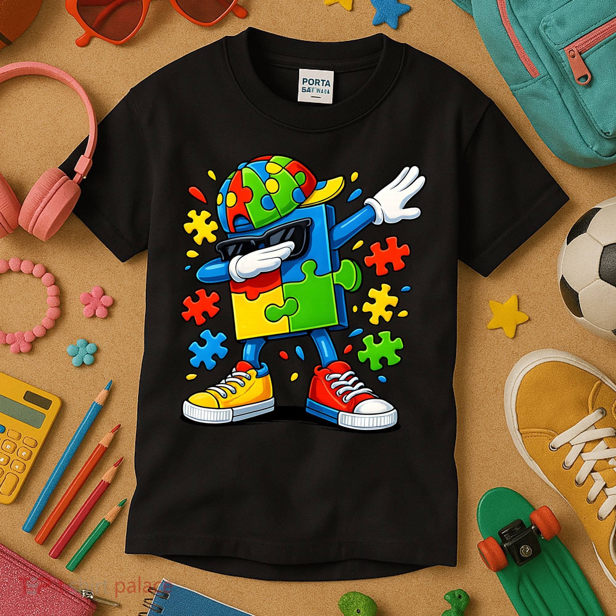 Dabbing Puzzle Autism Kids T-Shirt