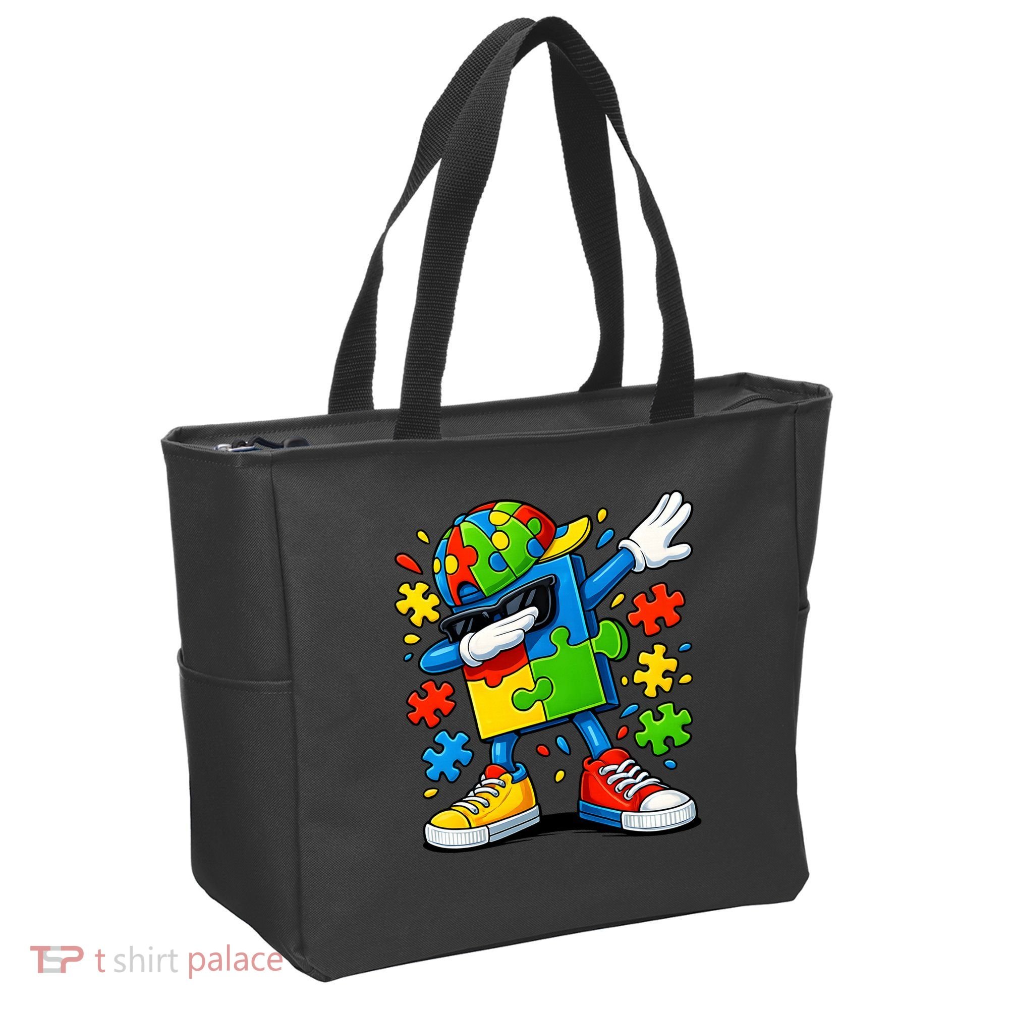 Dabbing Puzzle Autism Tote Bag