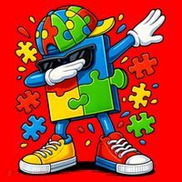 Dabbing Puzzle Autism Santa Hat thumb 1