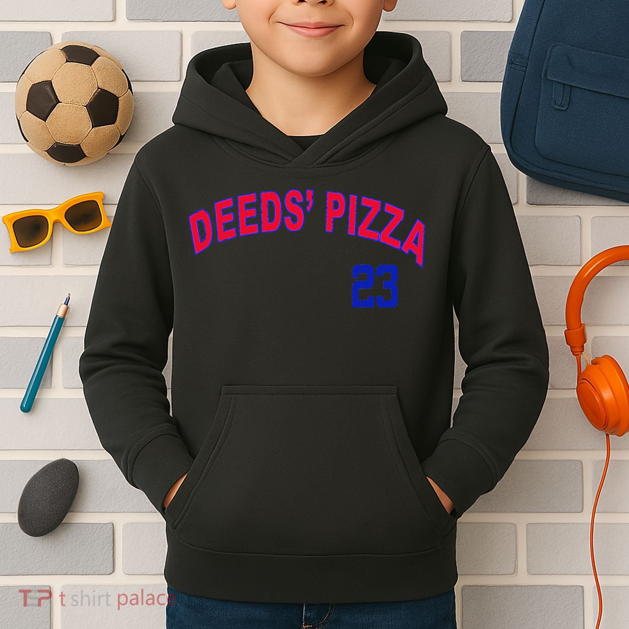 Deeds Pizza Baseball Kids Hoodie