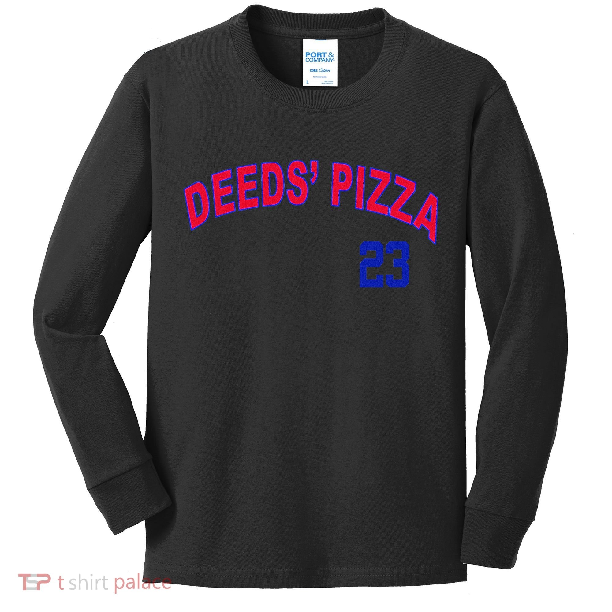 Deeds Pizza Baseball Kids Long Sleeve Shirt
