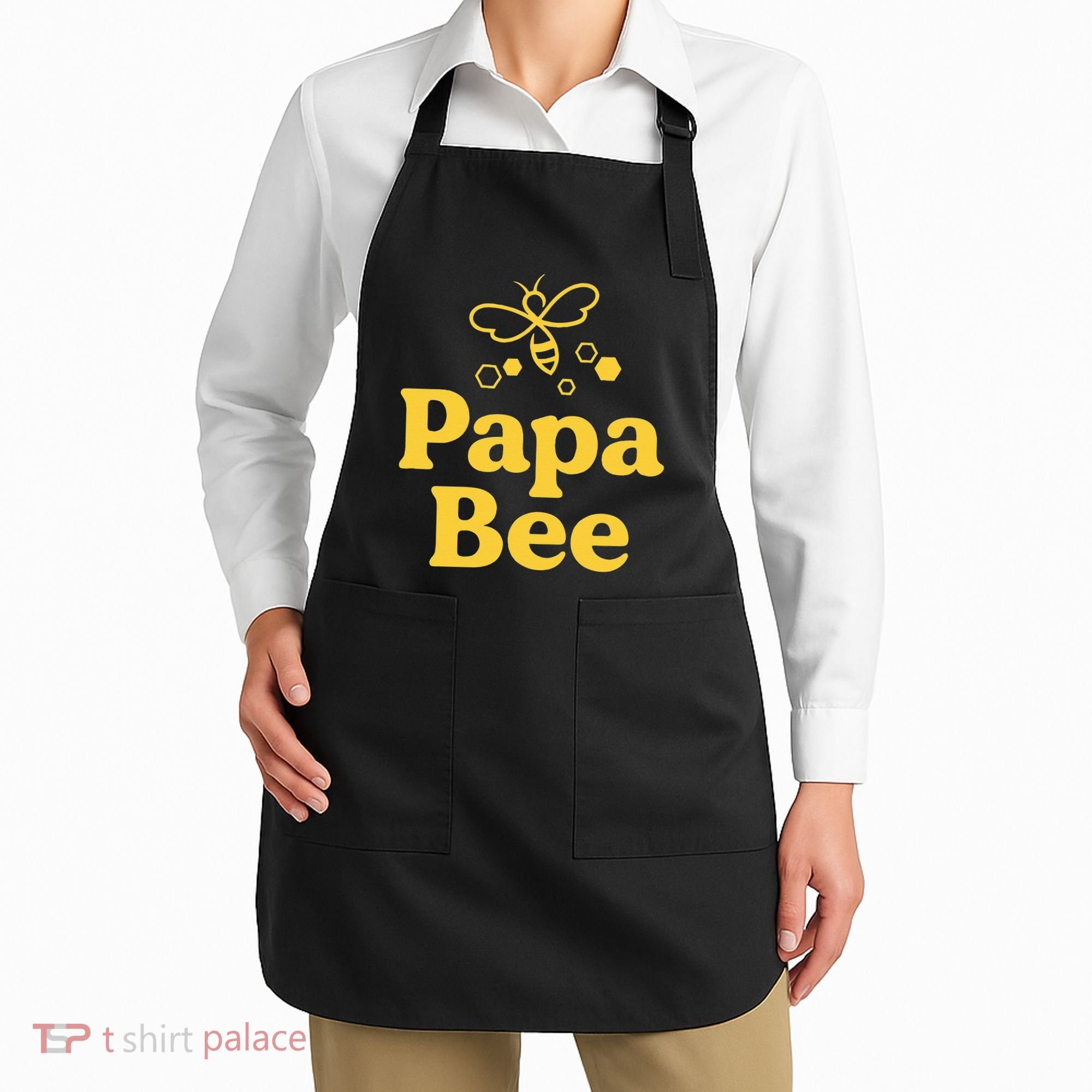 Dad Papa Bee Matching Family Bumblebee Birthday Party Apron
