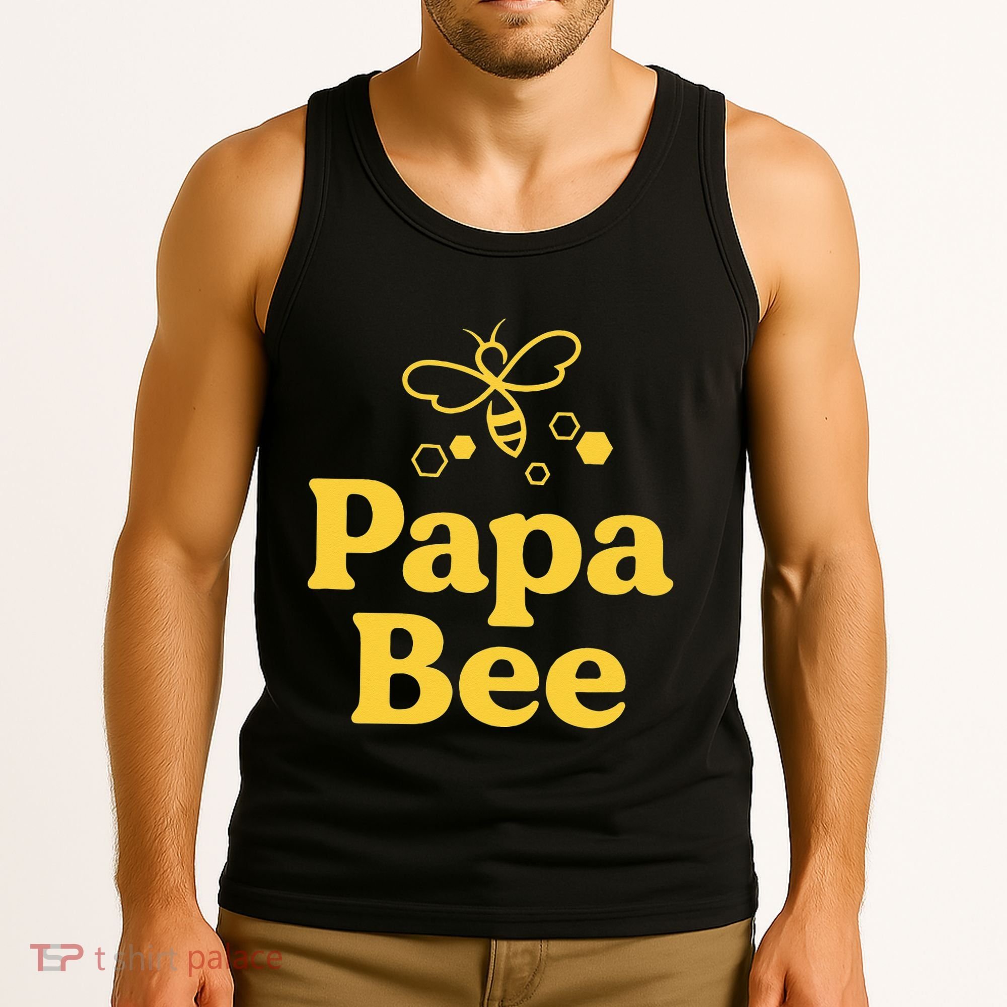 Dad Papa Bee Matching Family Bumblebee Birthday Party Tank Top