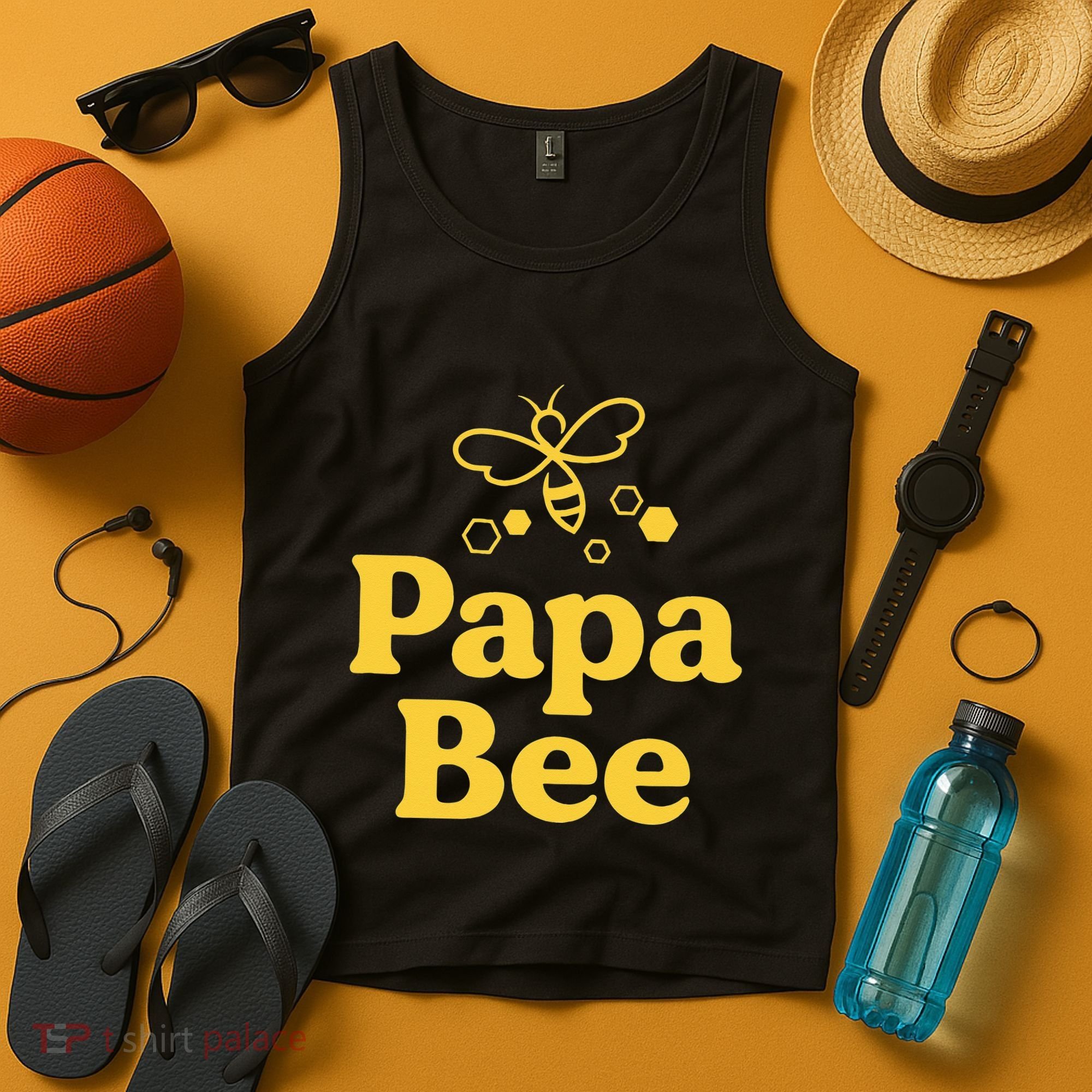Dad Papa Bee Matching Family Bumblebee Birthday Party Tank Top