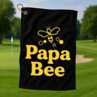Dad Papa Bee Matching Family Bumblebee Birthday Party Golf Towel thumb 1