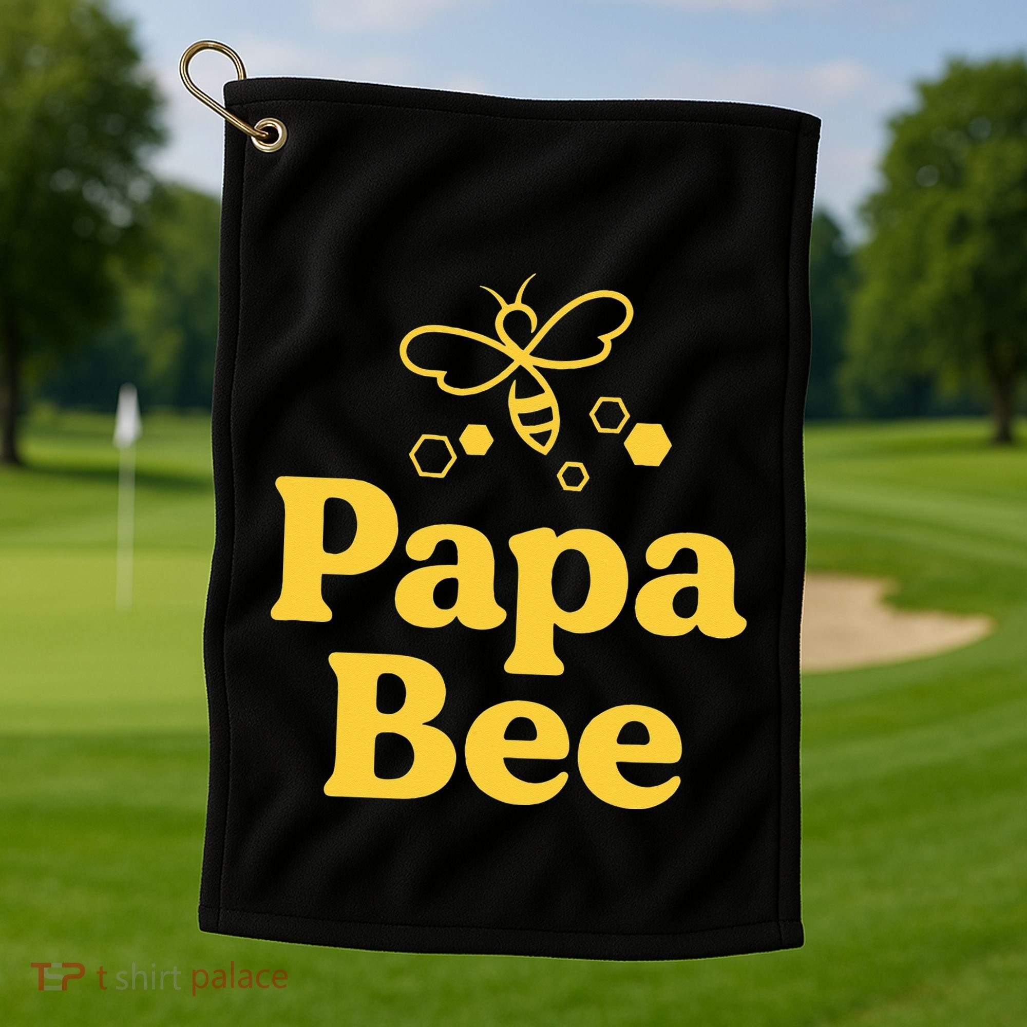 Dad Papa Bee Matching Family Bumblebee Birthday Party Golf Towel