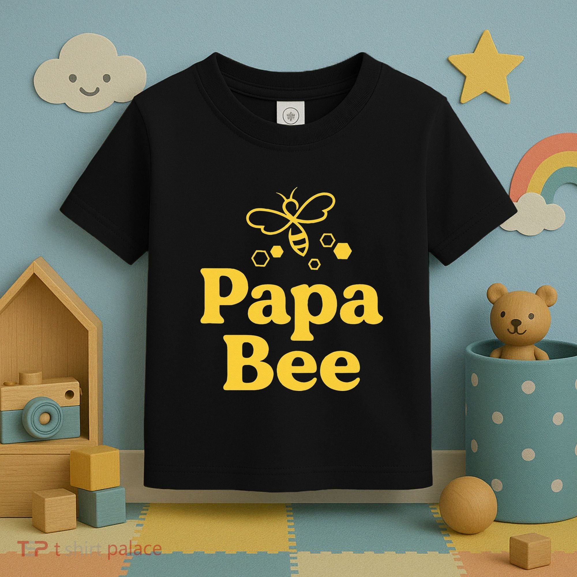 Dad Papa Bee Matching Family Bumblebee Birthday Party Toddler T-Shirt