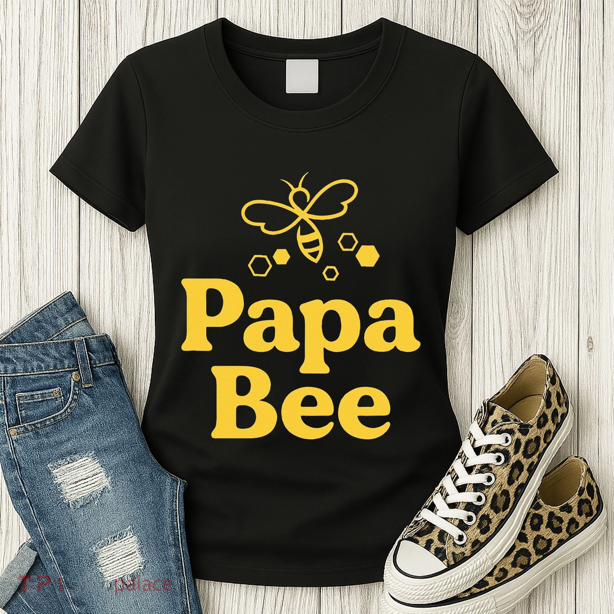 Dad Papa Bee Matching Family Bumblebee Birthday Party Women's T-Shirt