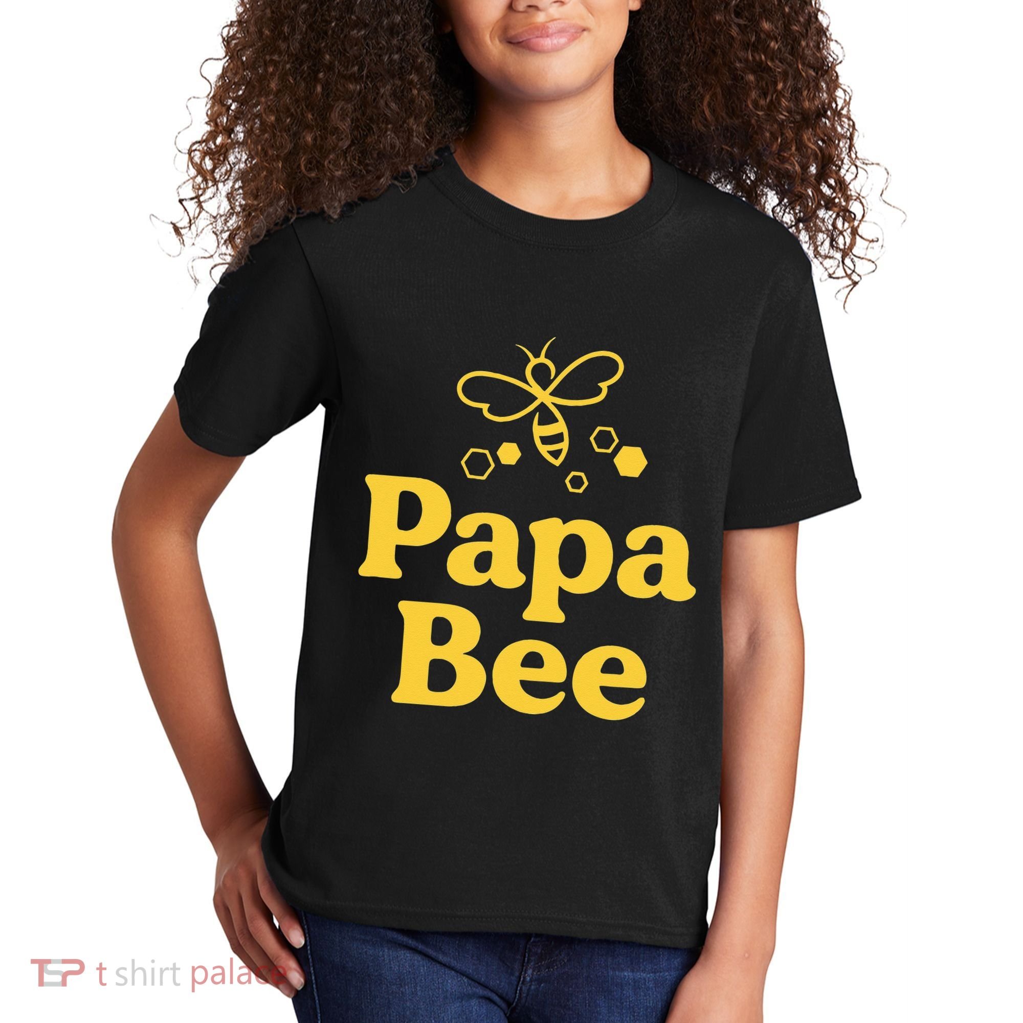 Dad Papa Bee Matching Family Bumblebee Birthday Party Kids T-Shirt