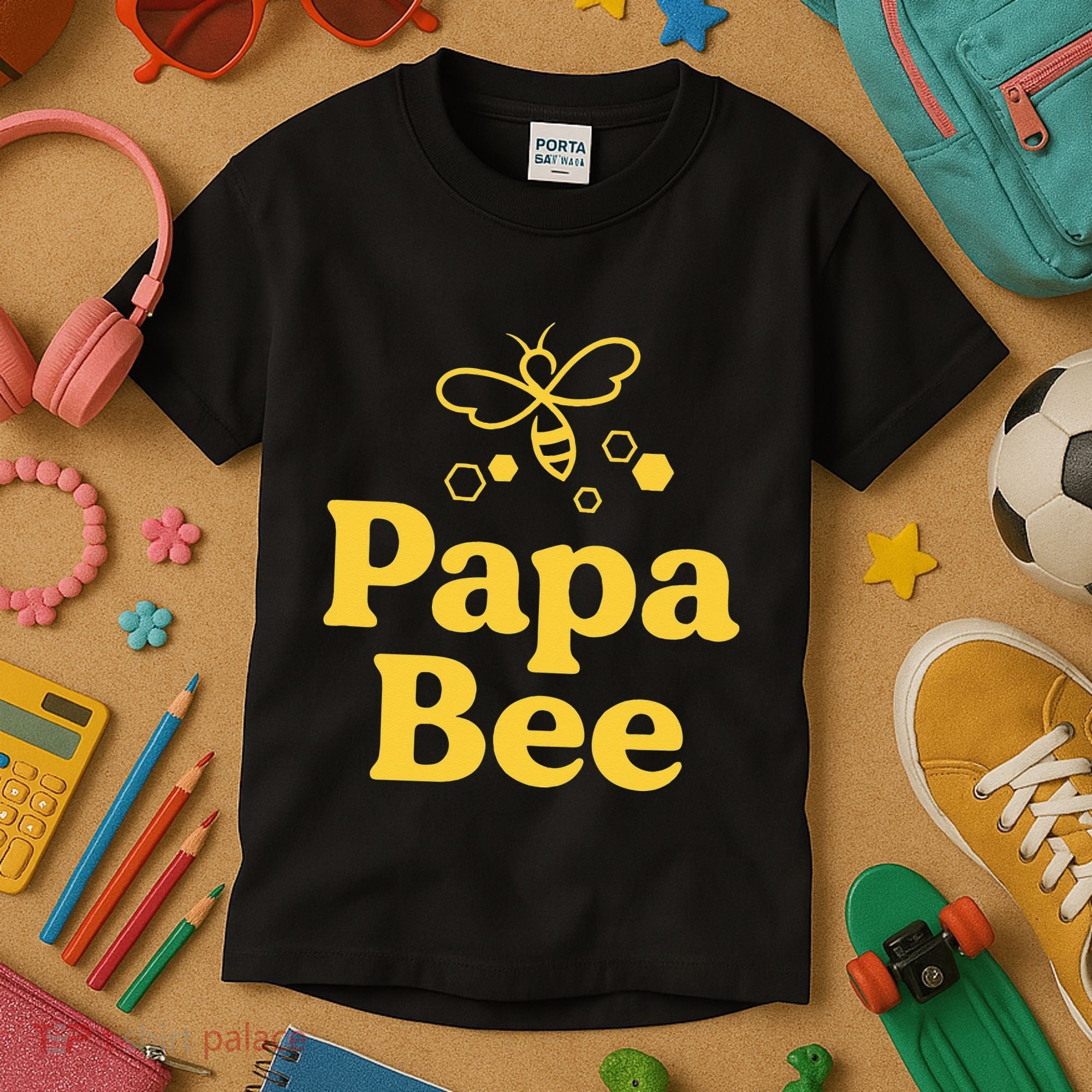 Dad Papa Bee Matching Family Bumblebee Birthday Party Kids T-Shirt