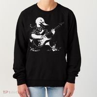 Duck Playing Bass Guitar For Animal Playing Guitar Women's Sweatshirt thumb 0