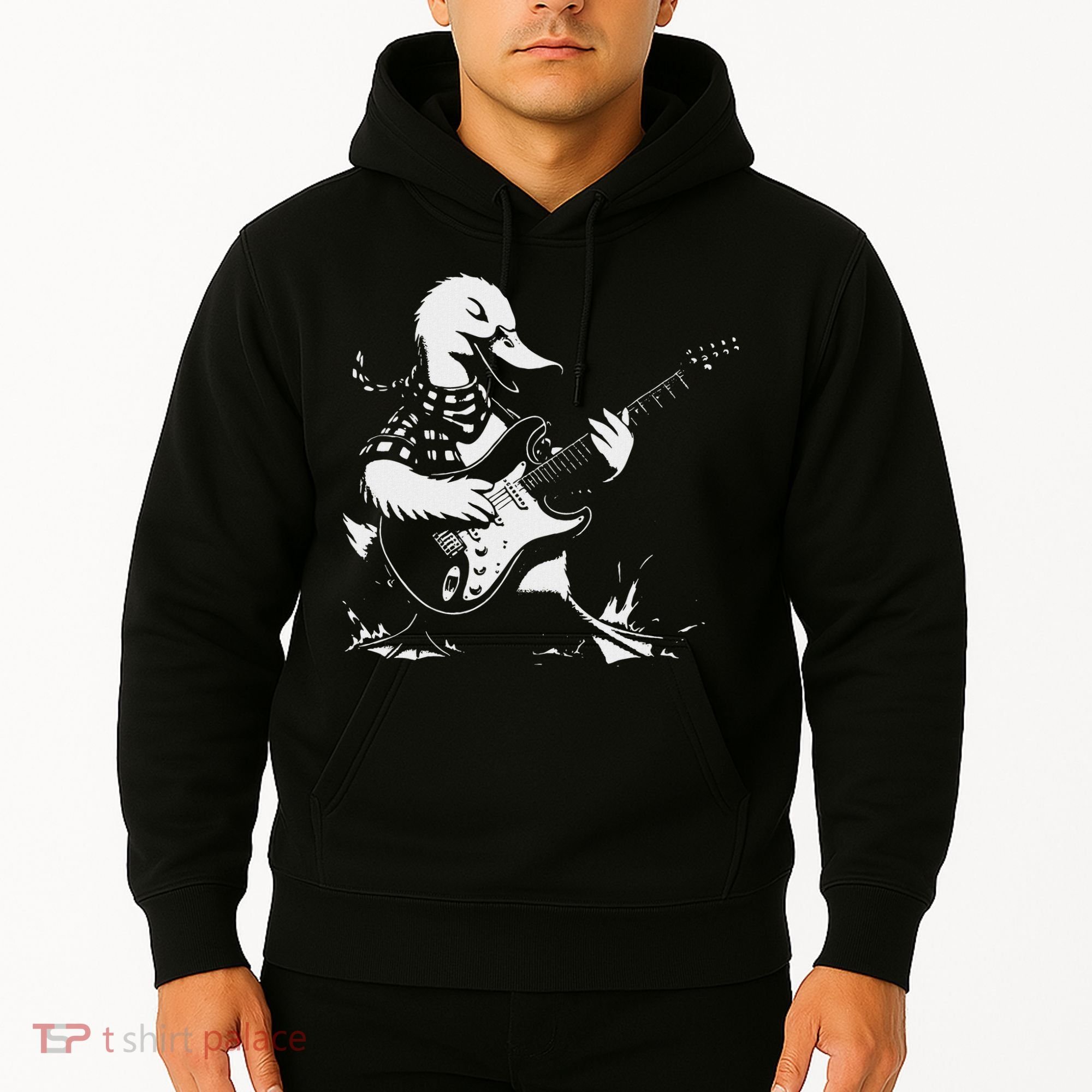 Duck Playing Bass Guitar For Animal Playing Guitar Hoodie