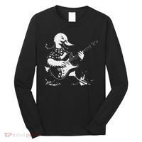 Duck Playing Bass Guitar For Animal Playing Guitar Long Sleeve Shirt thumb 0