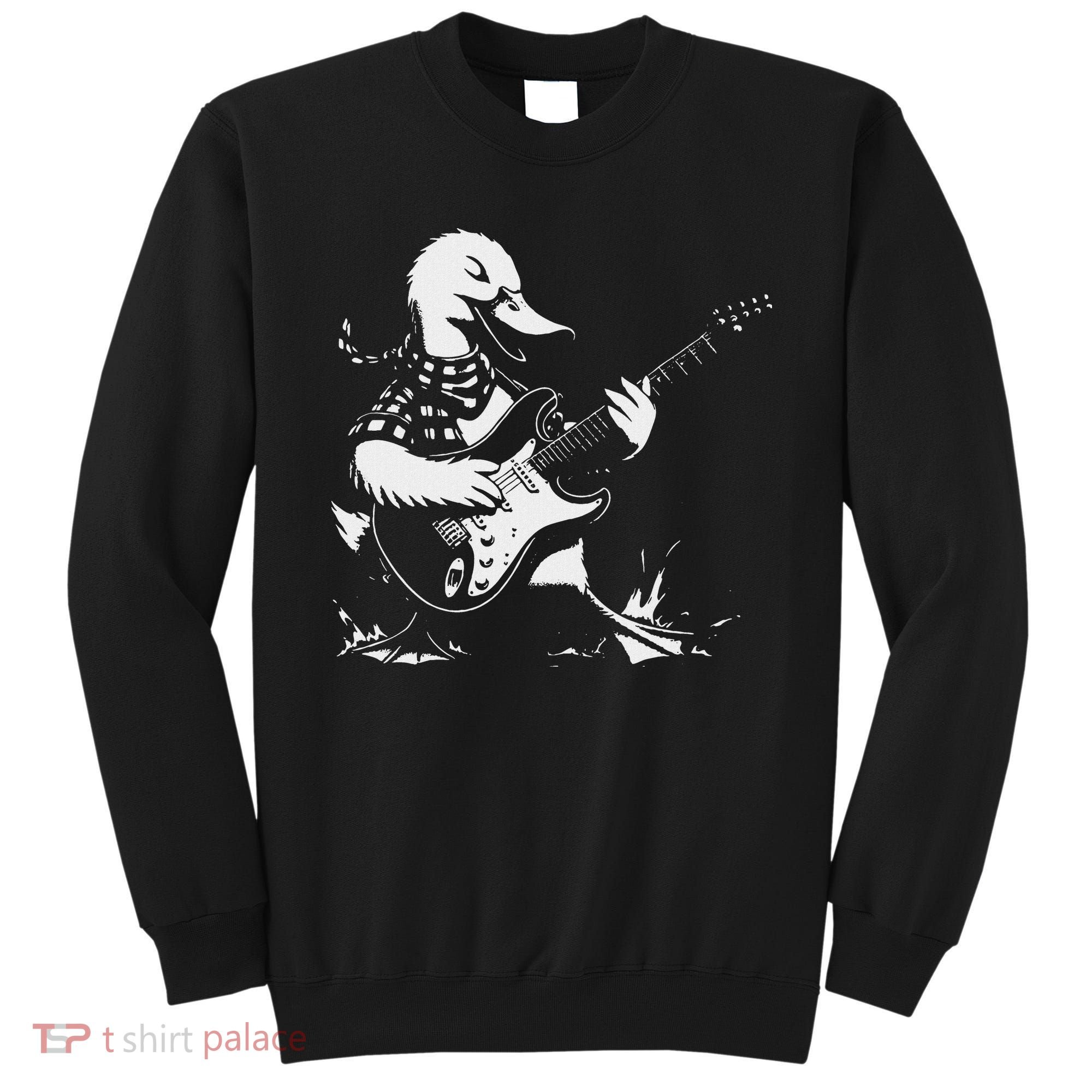 Duck Playing Bass Guitar For Animal Playing Guitar Sweatshirt