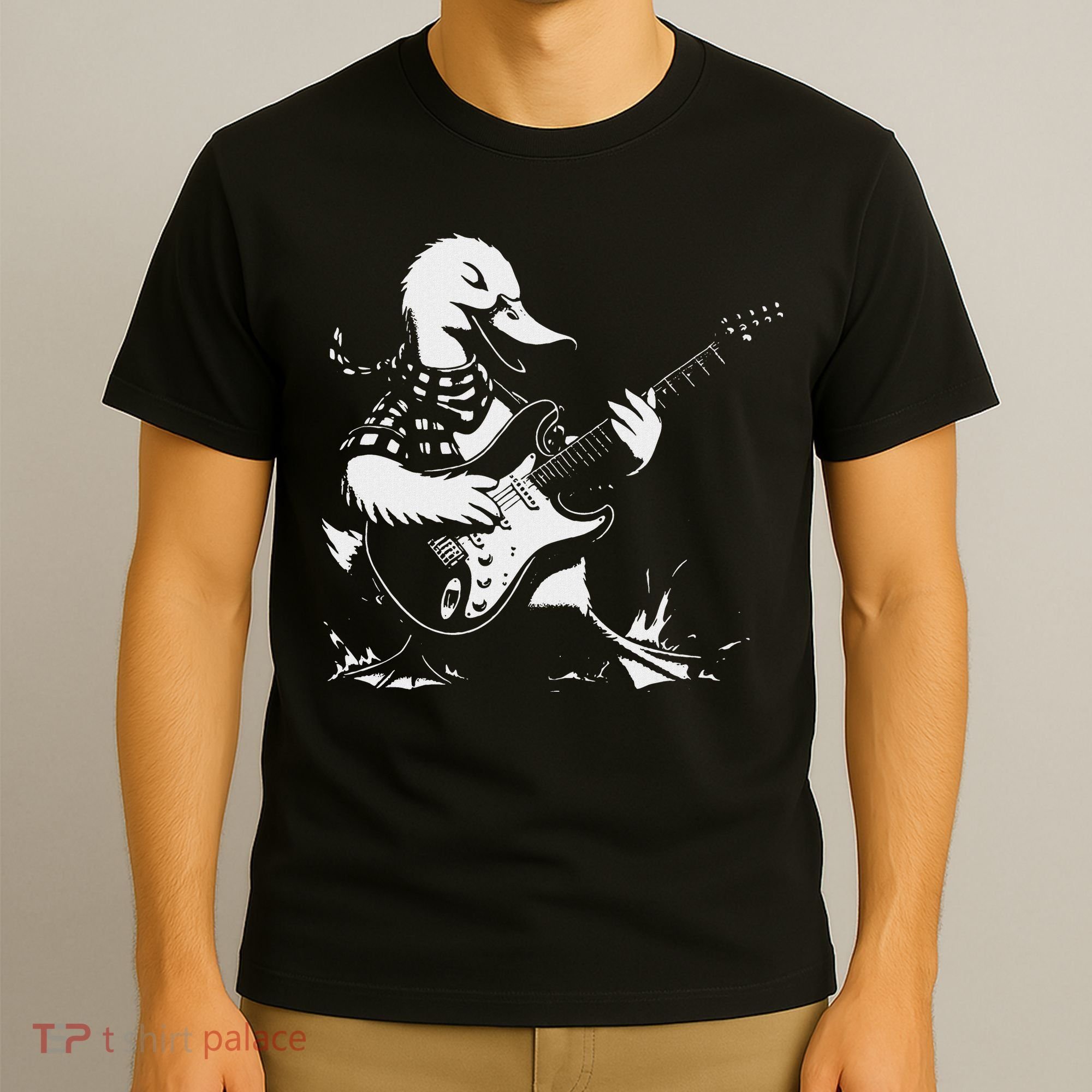 Duck Playing Bass Guitar For Animal Playing Guitar T-Shirt