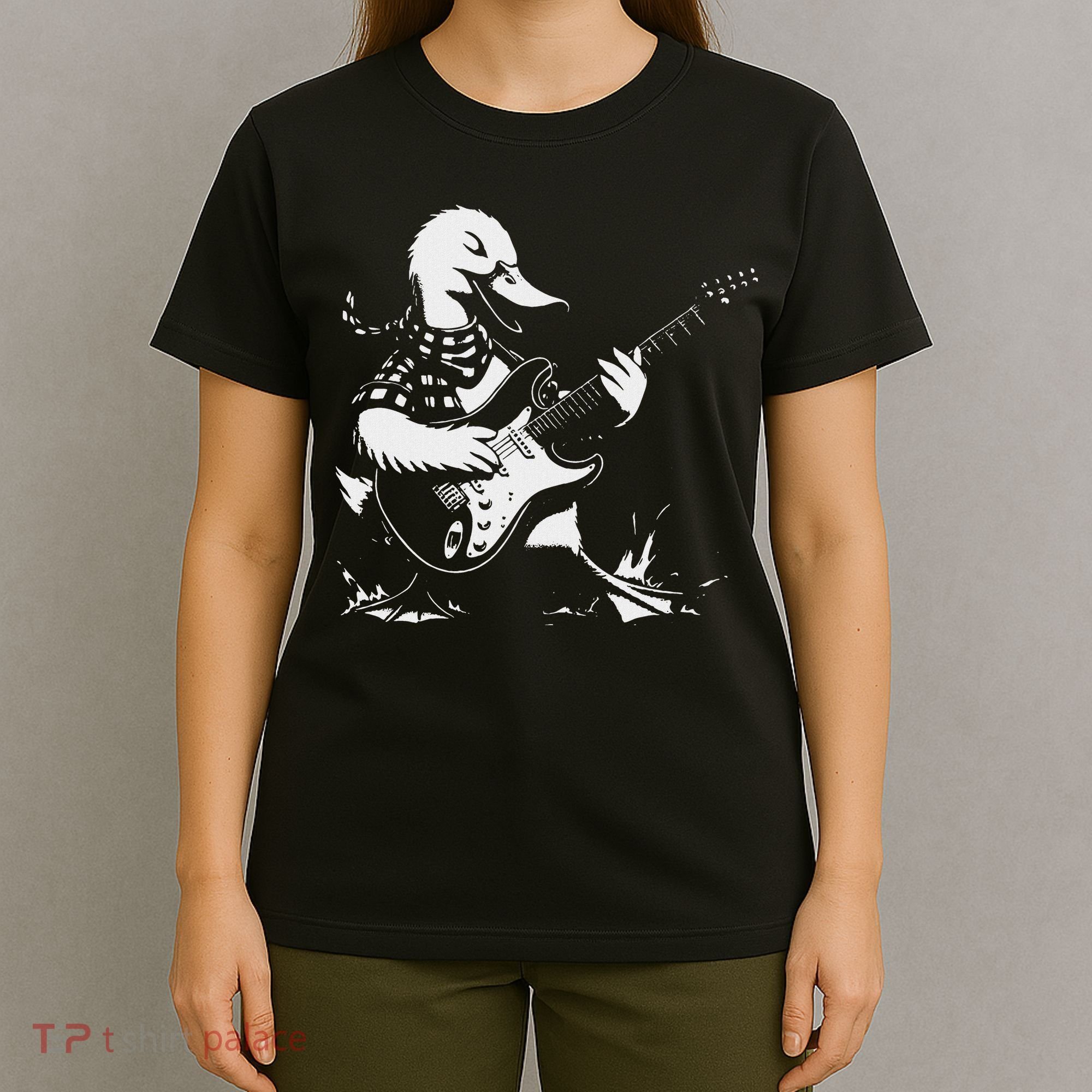 Duck Playing Bass Guitar For Animal Playing Guitar T-Shirt