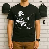 Duck Playing Bass Guitar For Animal Playing Guitar T-Shirt thumb 6