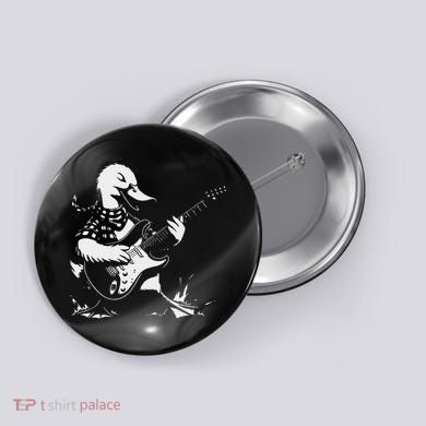 Duck Playing Bass Guitar For Animal Playing Guitar Button