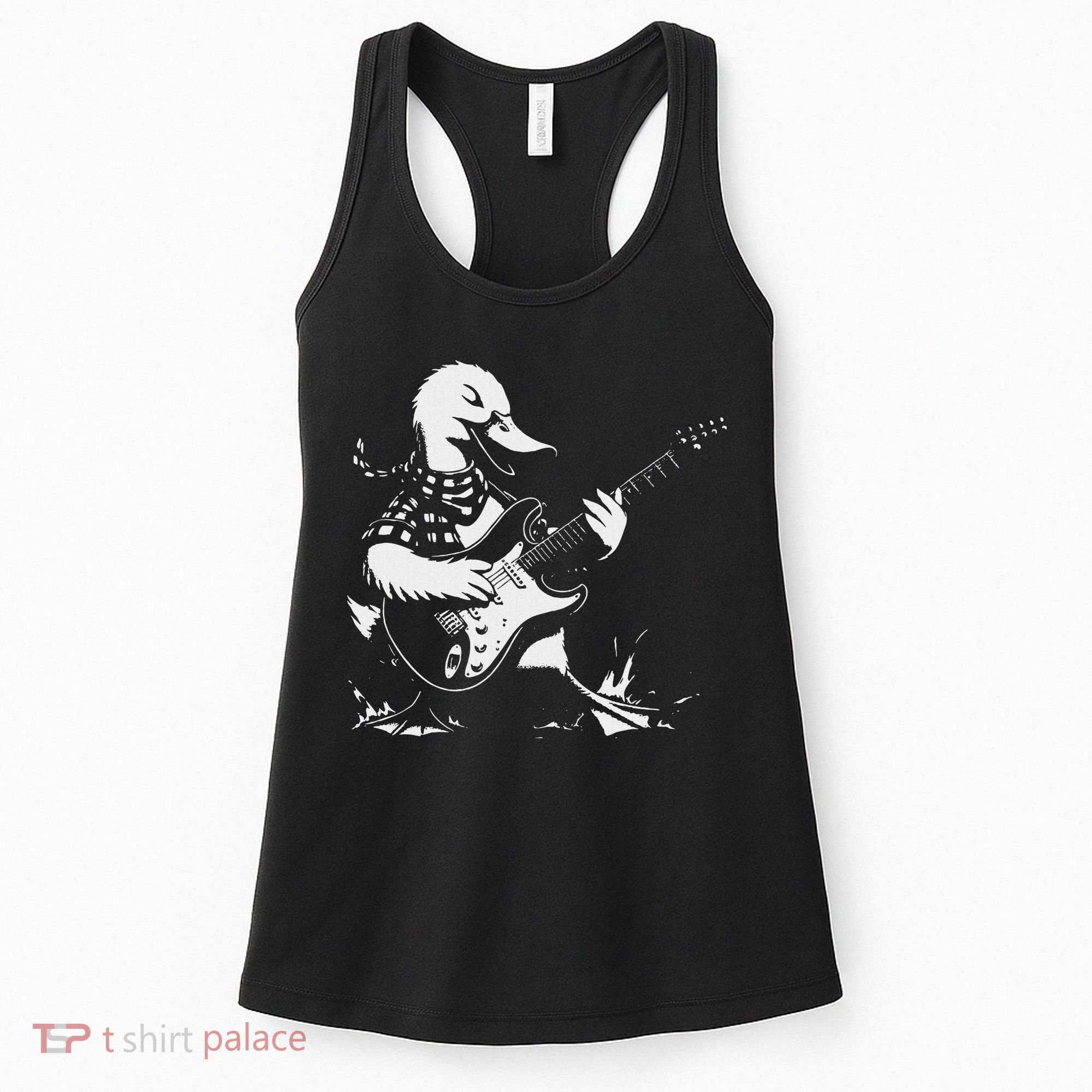 Duck Playing Bass Guitar For Animal Playing Guitar Women's Tank Top