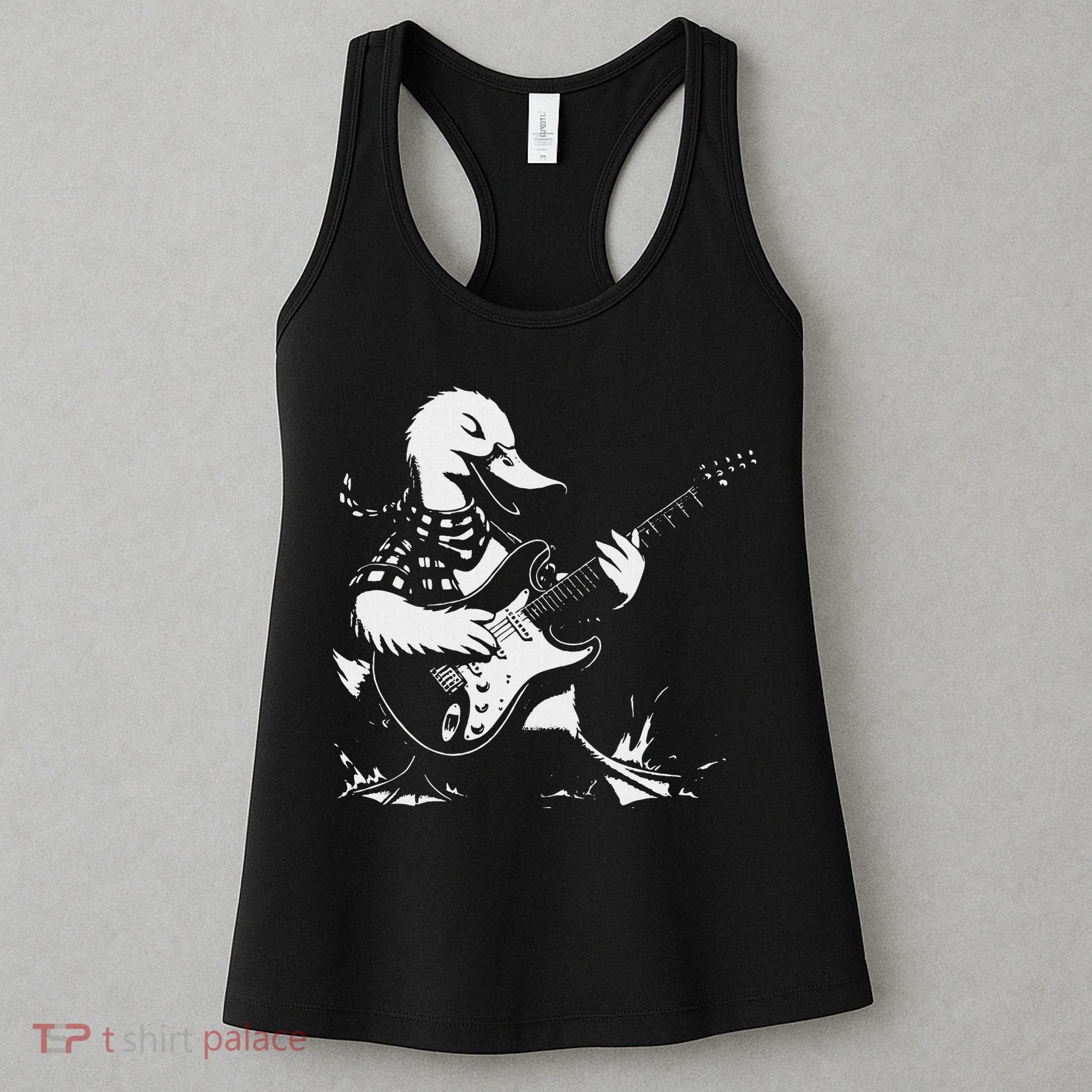 Duck Playing Bass Guitar For Animal Playing Guitar Women's Tank Top